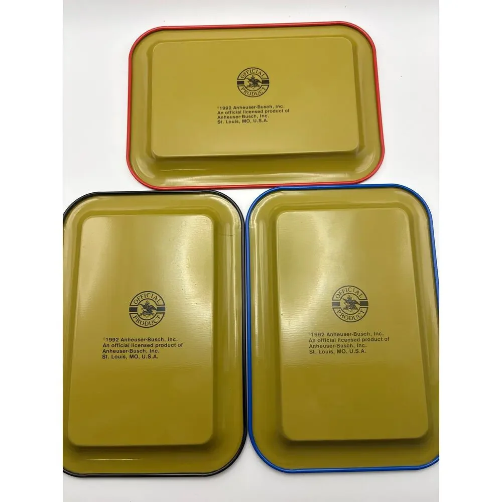 Vintage Anheuser Busch Small Tip Trays Beer Advertisement Set (3) Bar Decor
